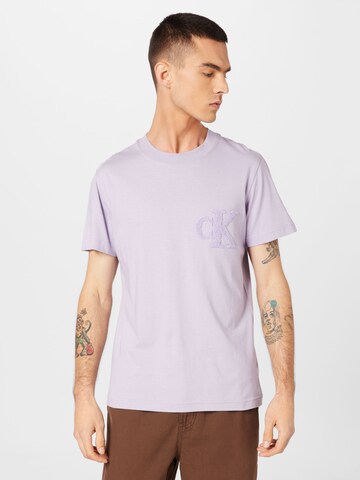 Calvin Klein Jeans T- Shirt 'Chenille' in Lila: Vorderseite
