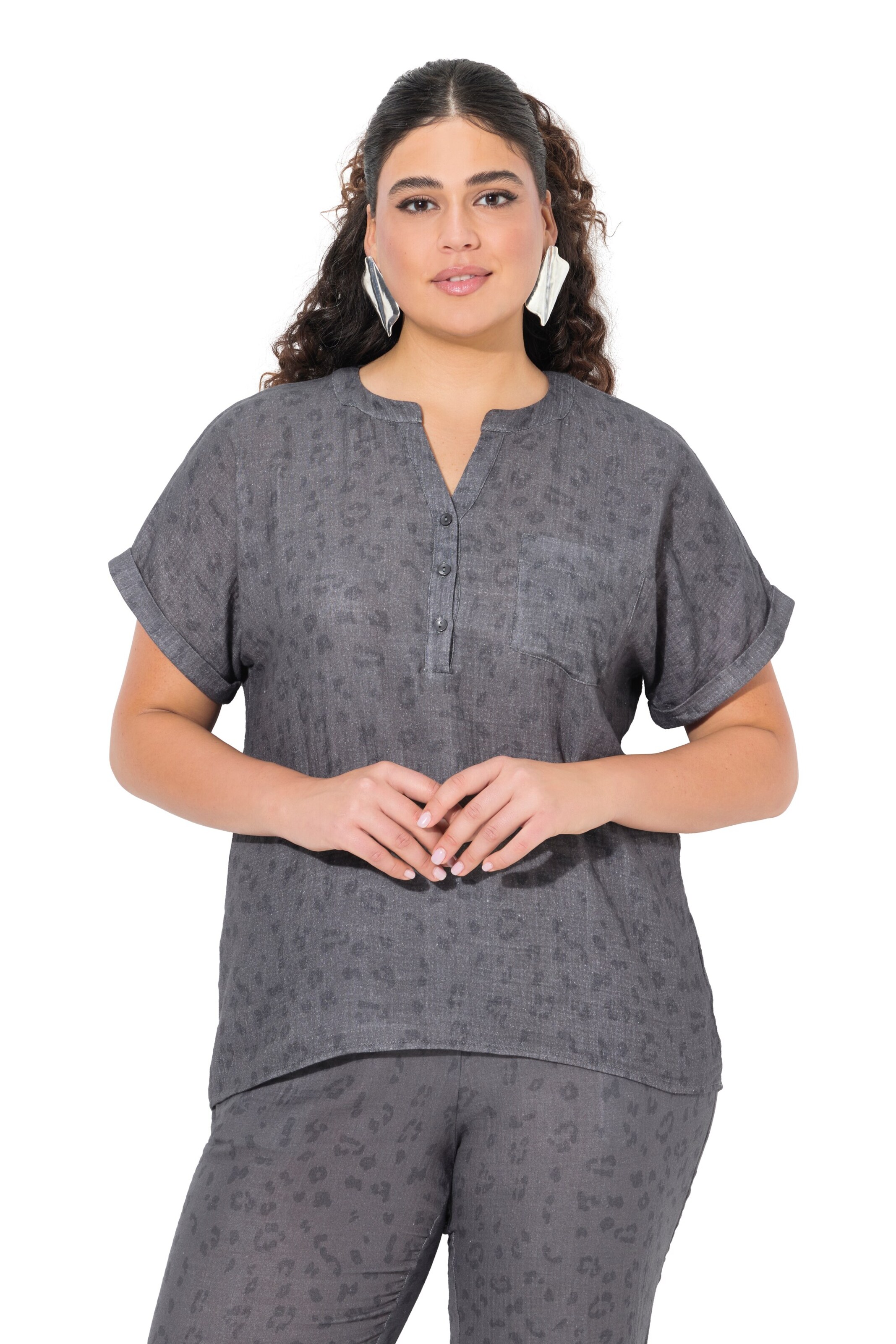 Ulla Popken Bluse in Grau: Vorderseite