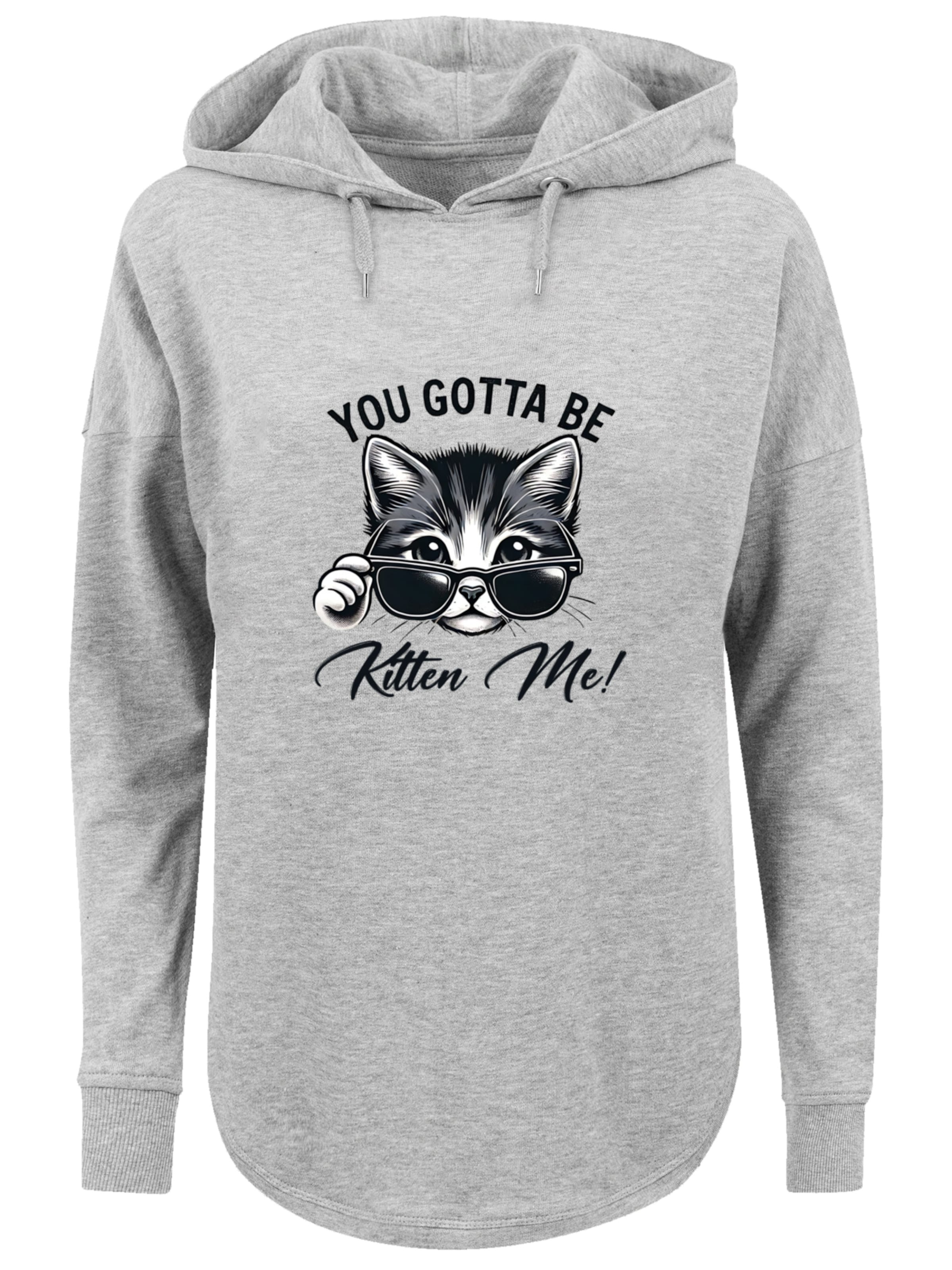 F4NT4STIC Sweatshirt 'Kätzchen You Gotta Be Kitten Me!' in Grey: front