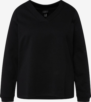 Ulla Popken Sweatshirt in Zwart: voorkant