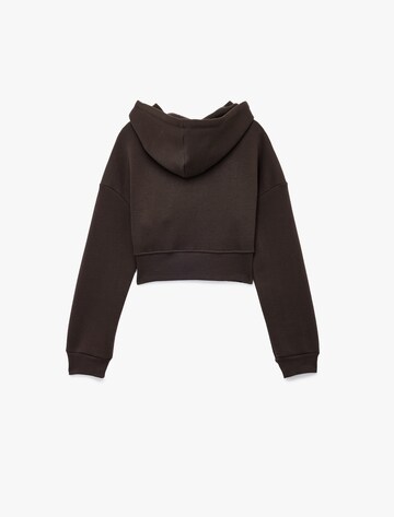 Koton Zip-Up Hoodie in Brown