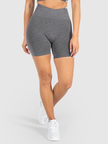 Skinny Pantalon de sport Smilodox en gris : devant