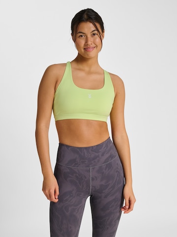 Hummel Korzetová Sportovní podprsenka 'Hiit Impact' – zelená: přední strana