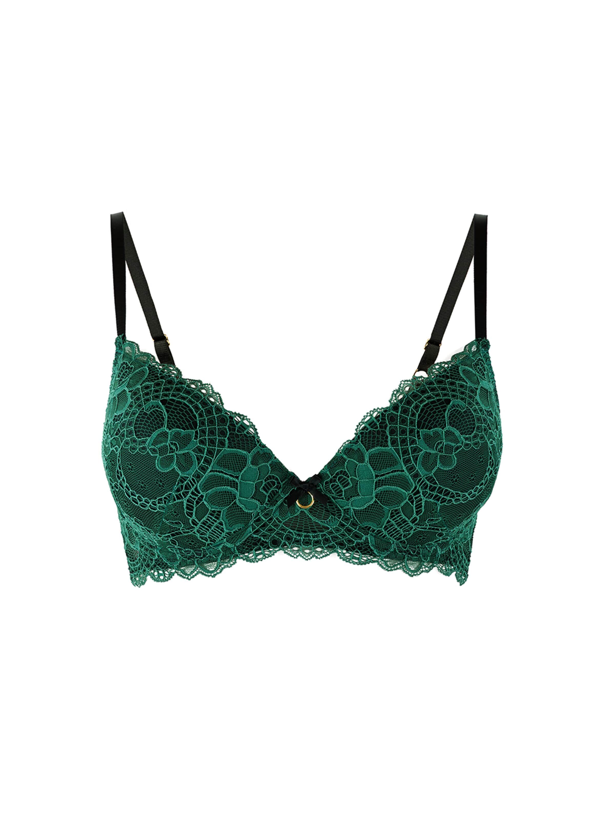 La Muel Lingerie Push-up BH 'Deep Plunge Foam Bra' in Groen: voorkant