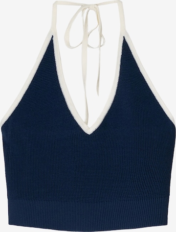 Tops en tricot Bershka en bleu : devant