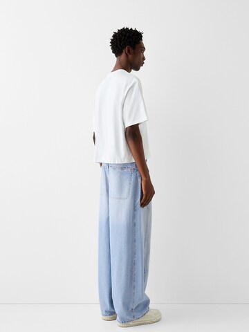 Bershka Wide Leg Jeans in Blau