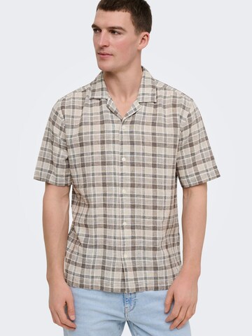 Only & Sons - Ajuste regular Camisa 'ONSCaiden' en marrón
