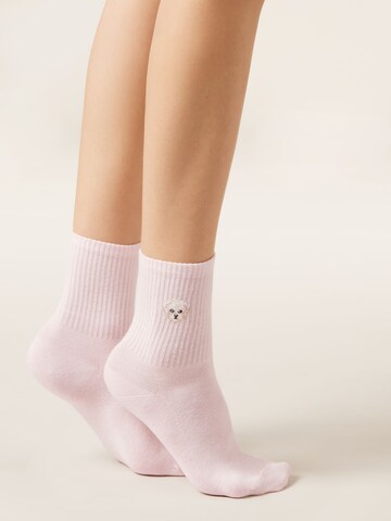 CALZEDONIA Socken 'Dog' in Pink: Vorderseite