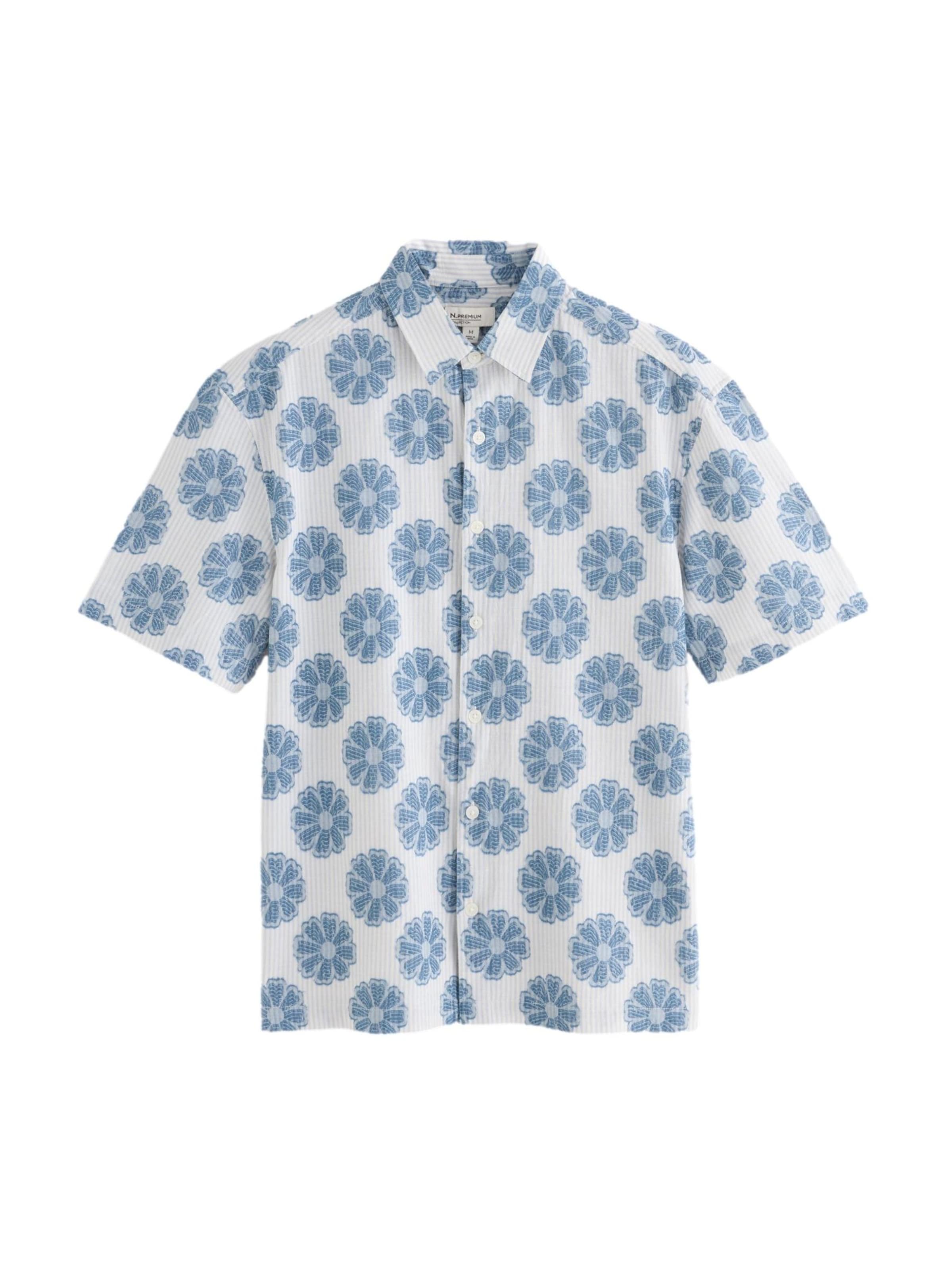 Next Regular fit Button Up Shirt in Blue: front