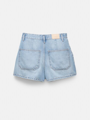 Pull&Bear Loosefit Jeans med lægfolder i blå