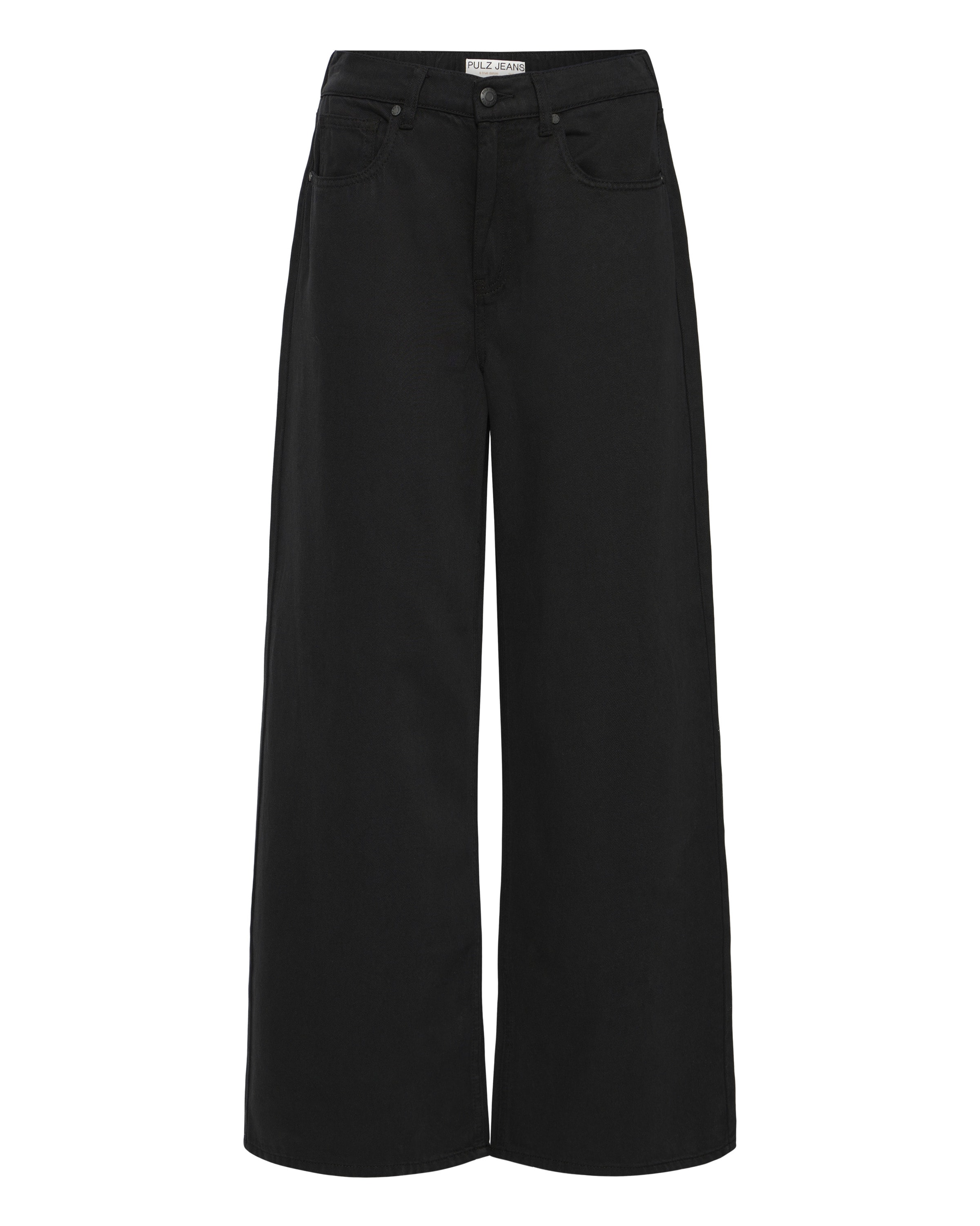 Pulz Wide leg Jeans 'ESMINE' in Zwart: voorkant