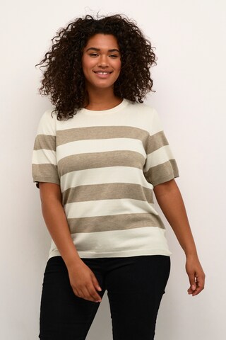 KAFFE CURVE Trui 'KC Malia' in Beige: voorkant