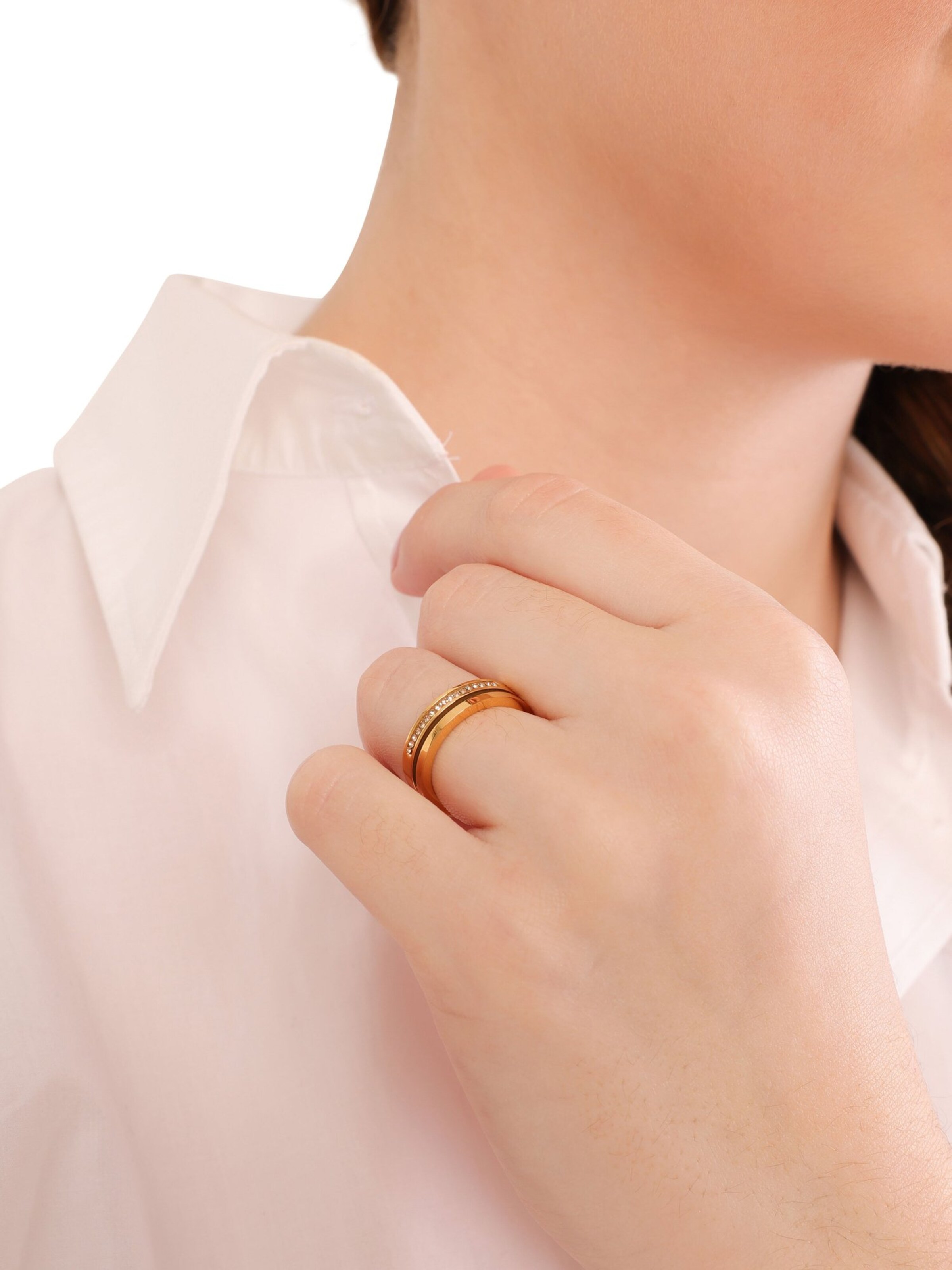 Lucardi Ring in Gold: front