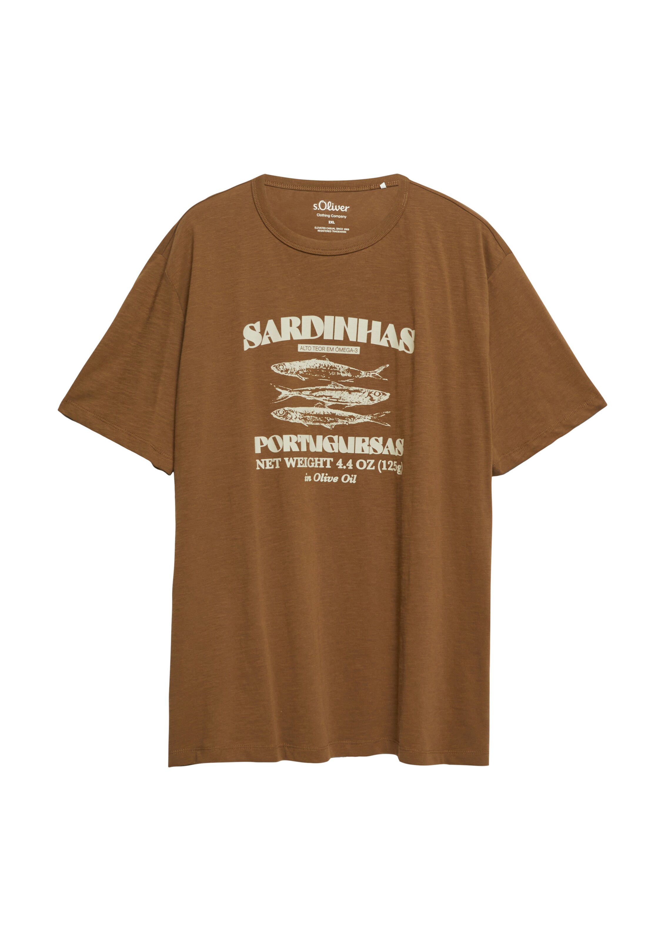 s.Oliver Men Big Sizes T-Shirt in Braun: Vorderseite