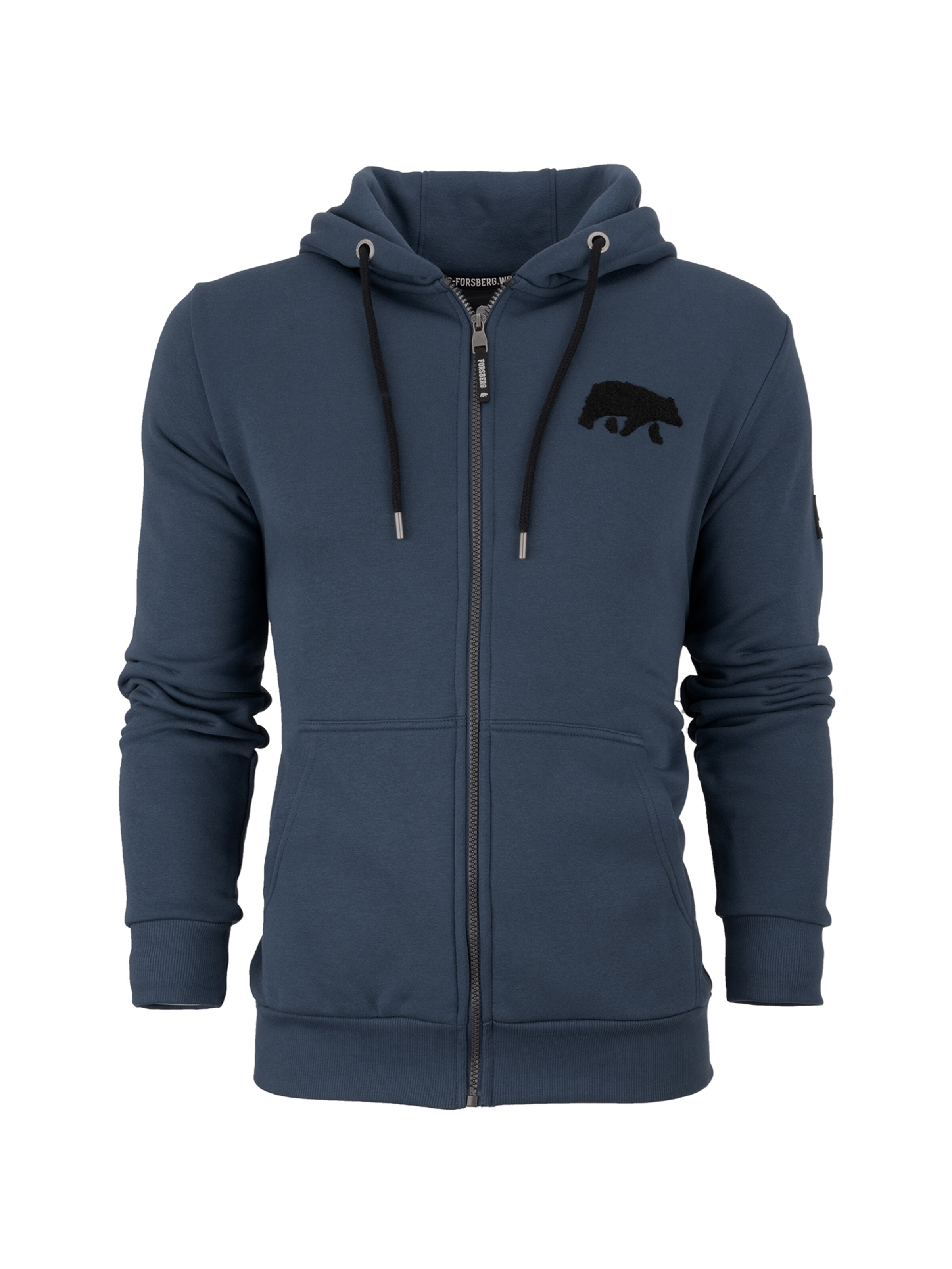FORSBERG Sweatshirt 'Zip-Hoodie mit Frottee Logo' in Blue
