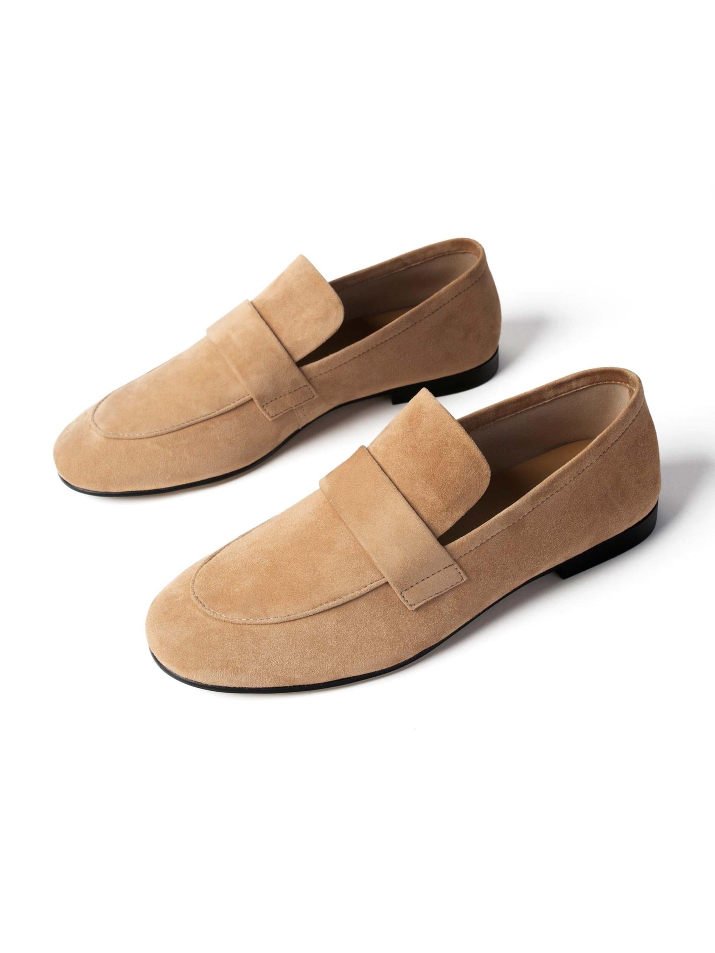 L37 HANDMADE SHOESSlip On cipele 'VELVET RIOT' - bež boja