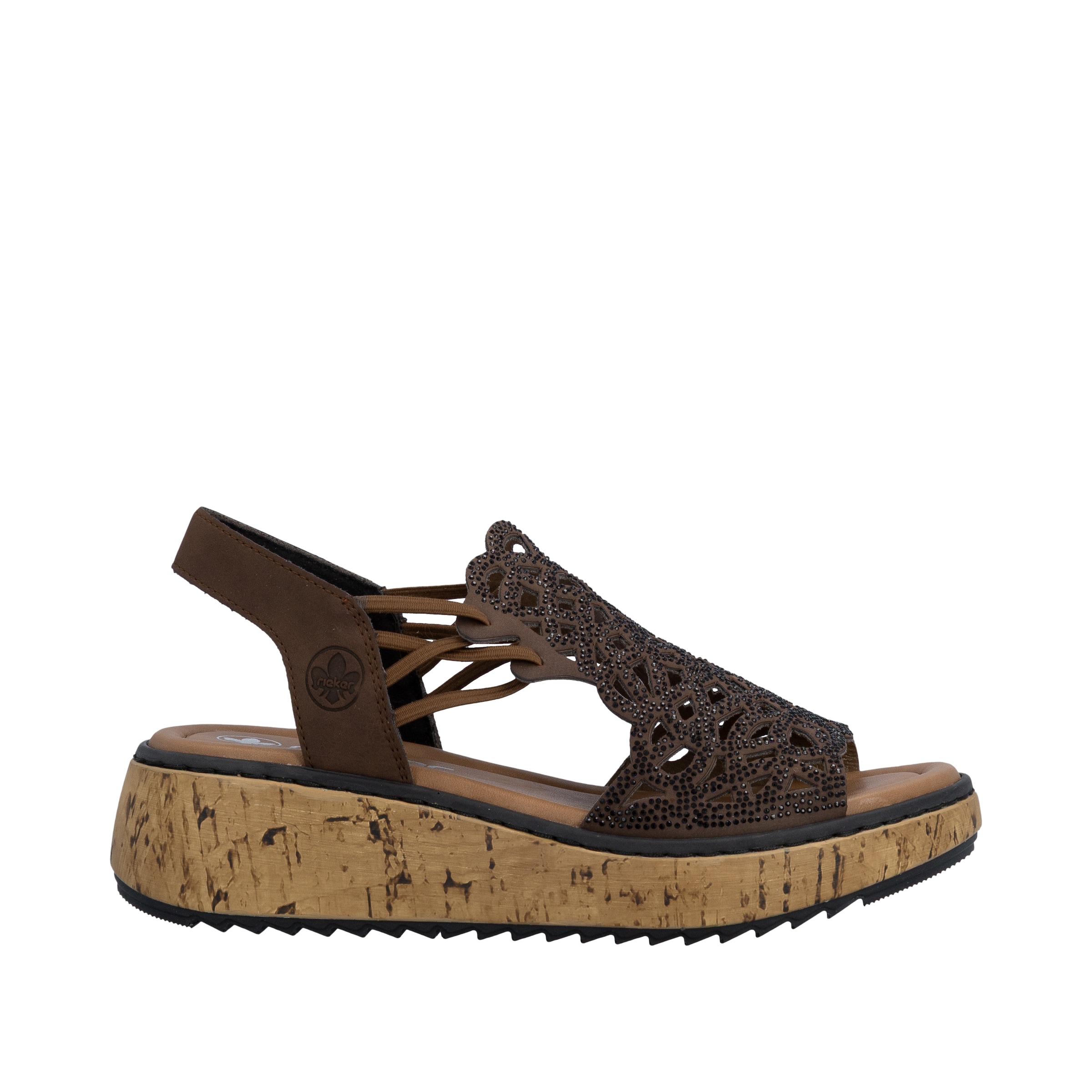Rieker Strap sandal 'V1765' in Brown