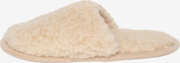 Gottstein Hausschuh 'Curly Wool' in Beige: Vorderseite