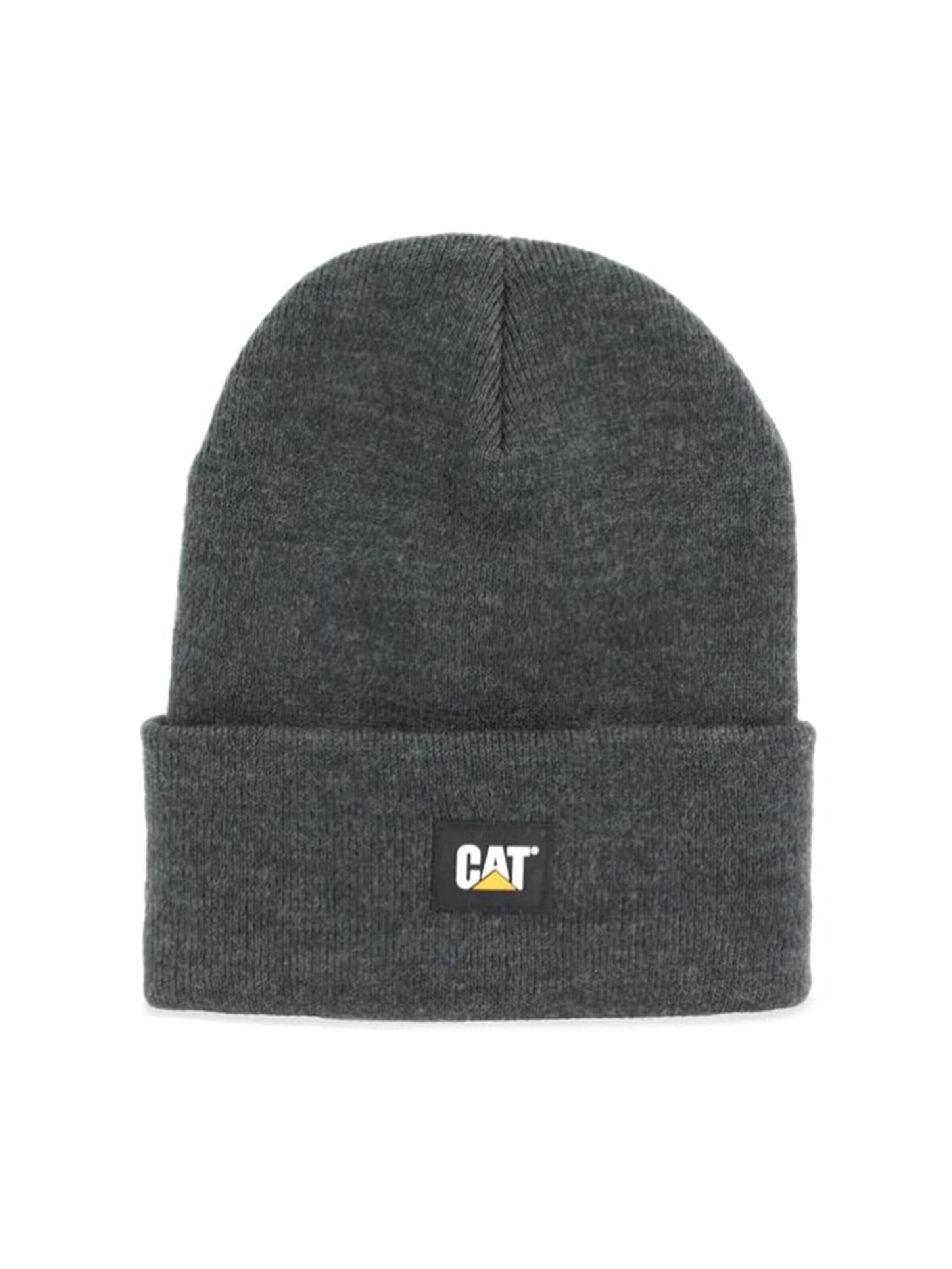 CAT Mütze 'Label Cuff Beanie Dark Heather Grey'‌‌‌‌ in Grau: Vorderseite