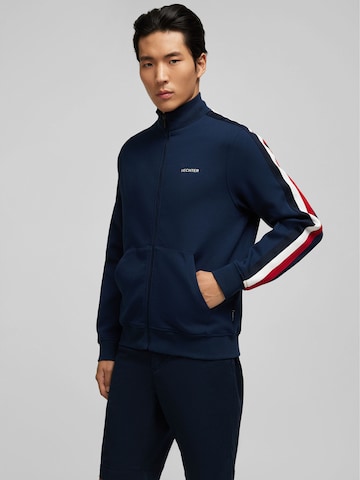 HECHTER PARIS Zip-Up Hoodie in Blue: front