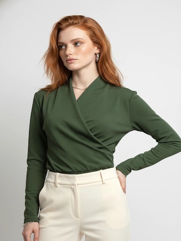 No Matter What Shirt Bodysuit in Green: front