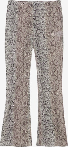 évasé Pantalon Pull&Bear en gris : devant