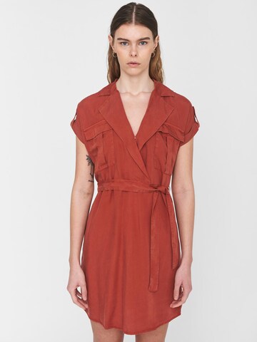 Robe-chemise Noisy may en marron : devant