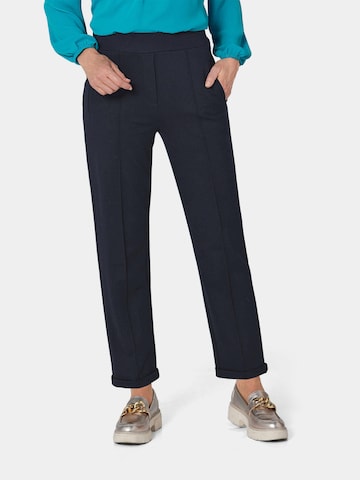 Goldner Regular Pleated Pants in Blue: front