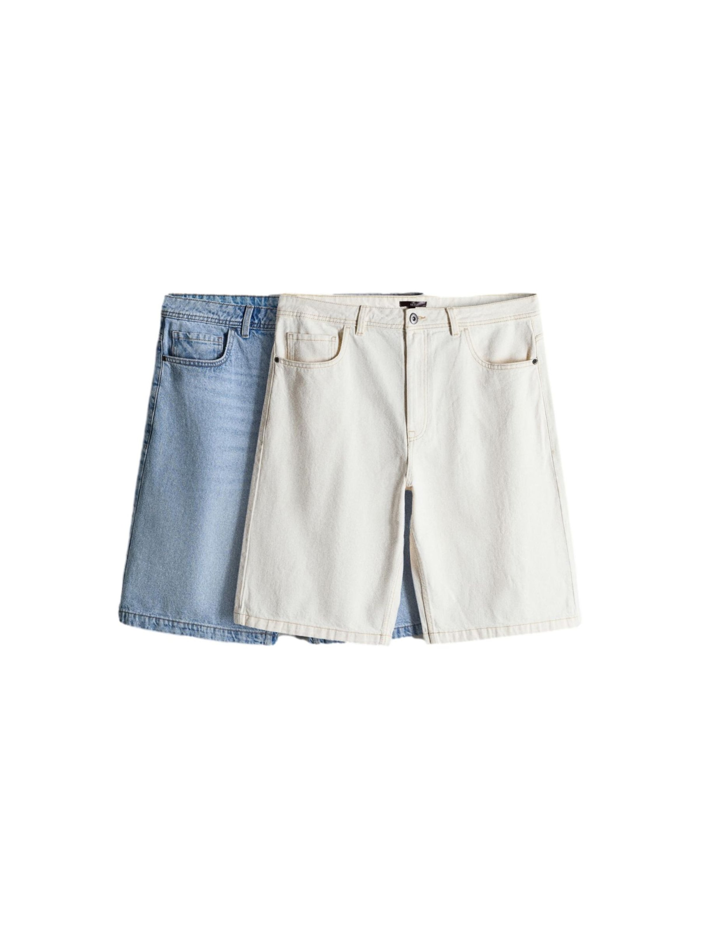 The Set Jean en 28/Regular en bleu denim / blanc denim, Vue avec produit