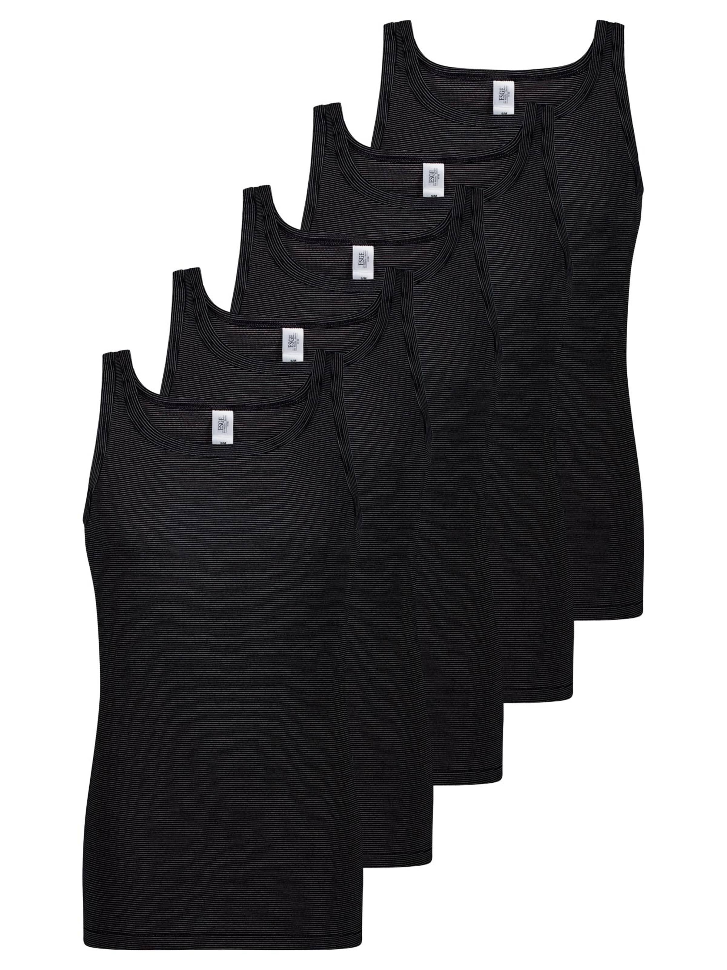 ESGE Undershirt 'Feinripp Ringel' in Black: front