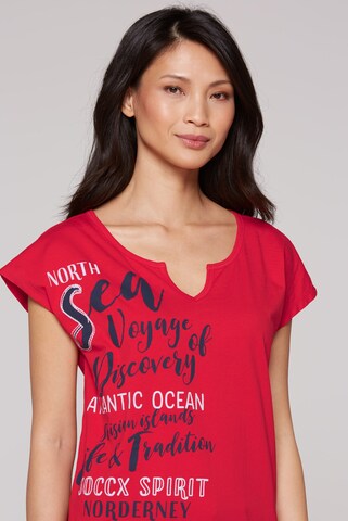 Soccx Ärmelloses Shirt mit Print und Elastiksaum in Rot