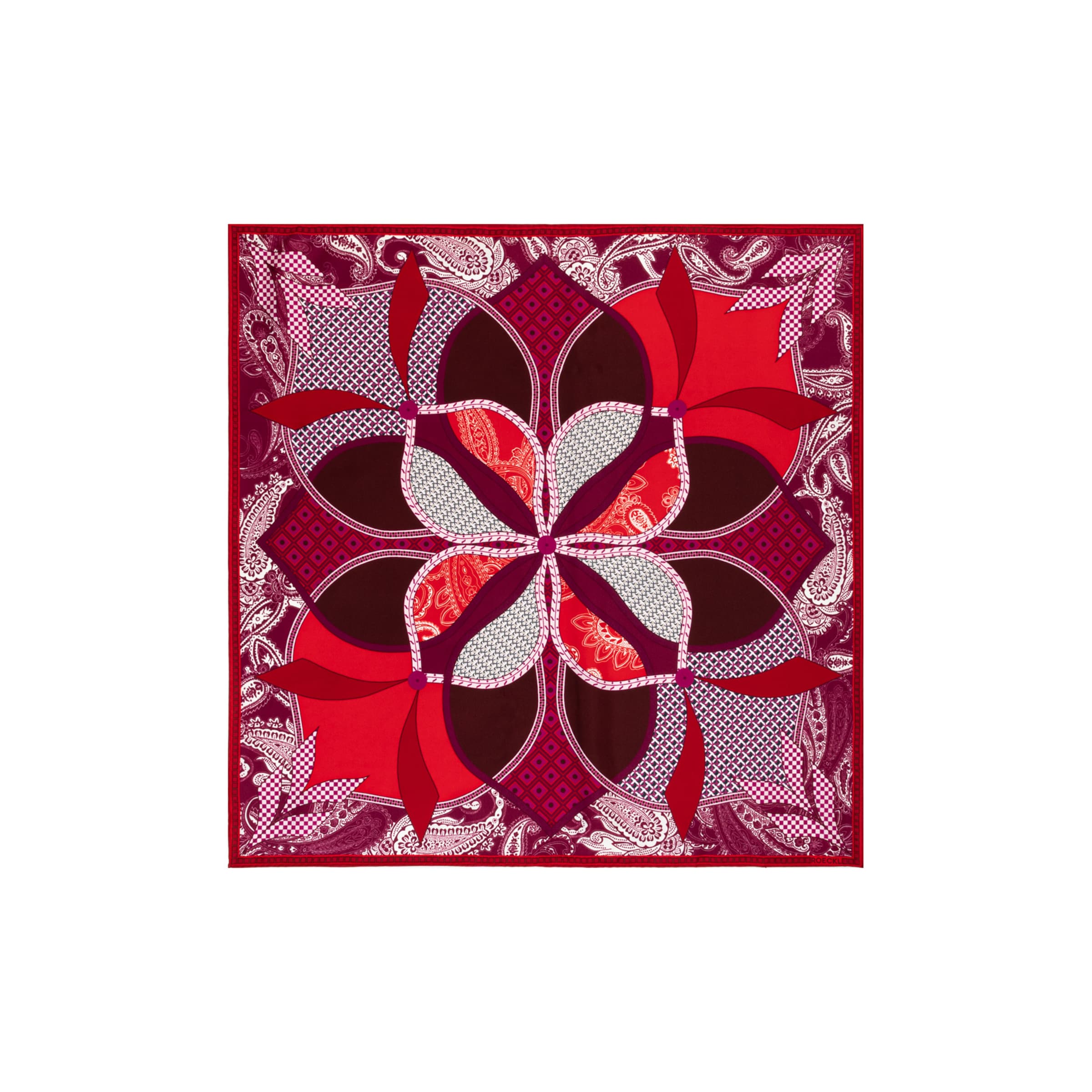 Foulard ' FLOWER MANDALA 64x64 ' Roeckl en mélange de couleurs : devant