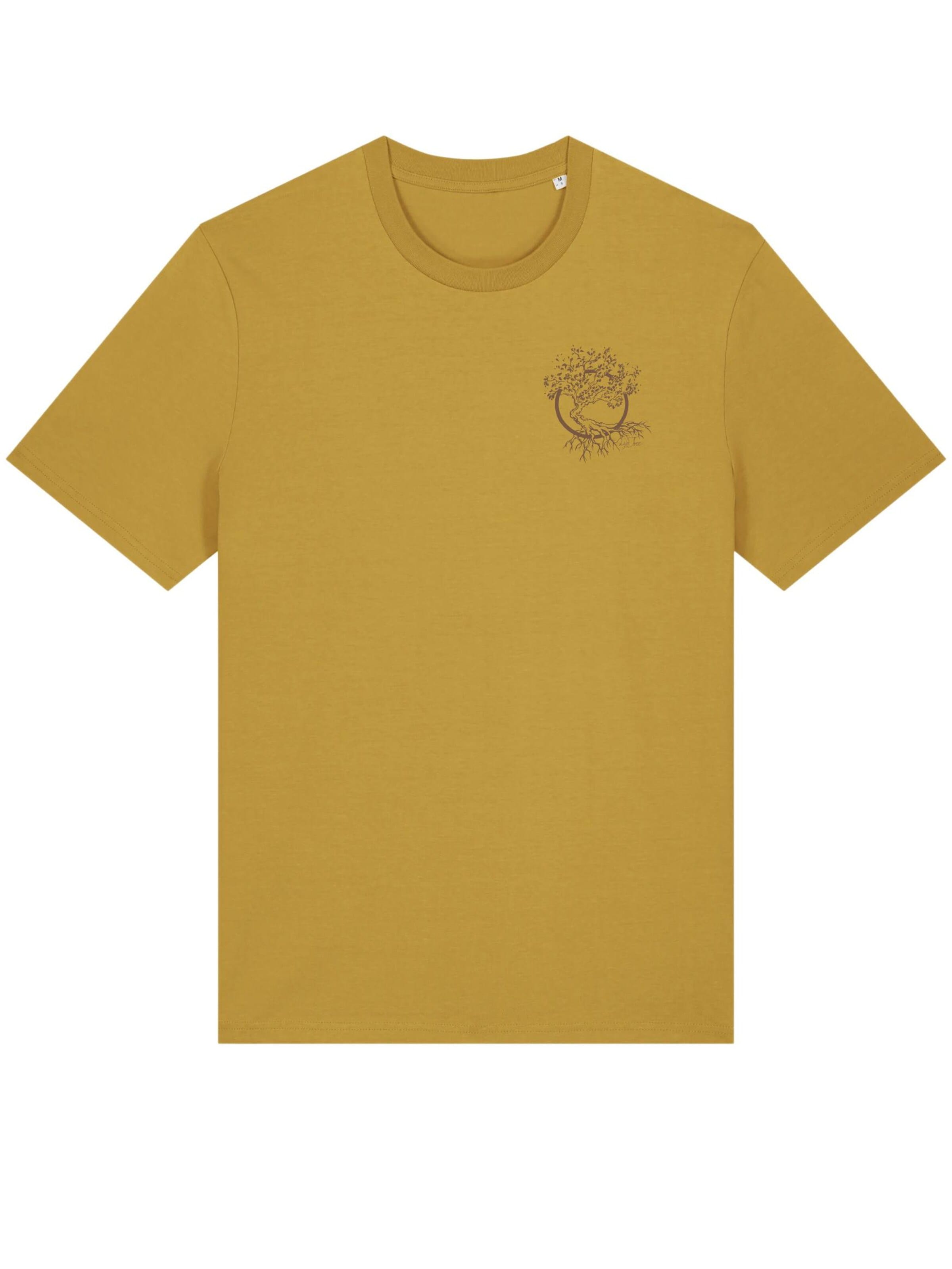 Life-Tree Shirt 'Fairwear Organic Logo Basic Shirt Men Ocre Olive' in Yellow: front