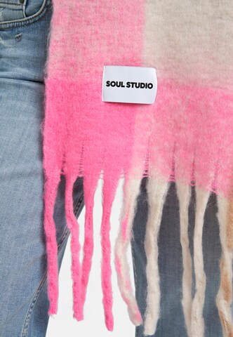 Smith&Soul Schal mit Karomuster und Fransen in Rot