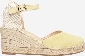 Alhamas - Sandalias con hebilla 'Alpargata Cuña 7 cm' en amarillo: frente