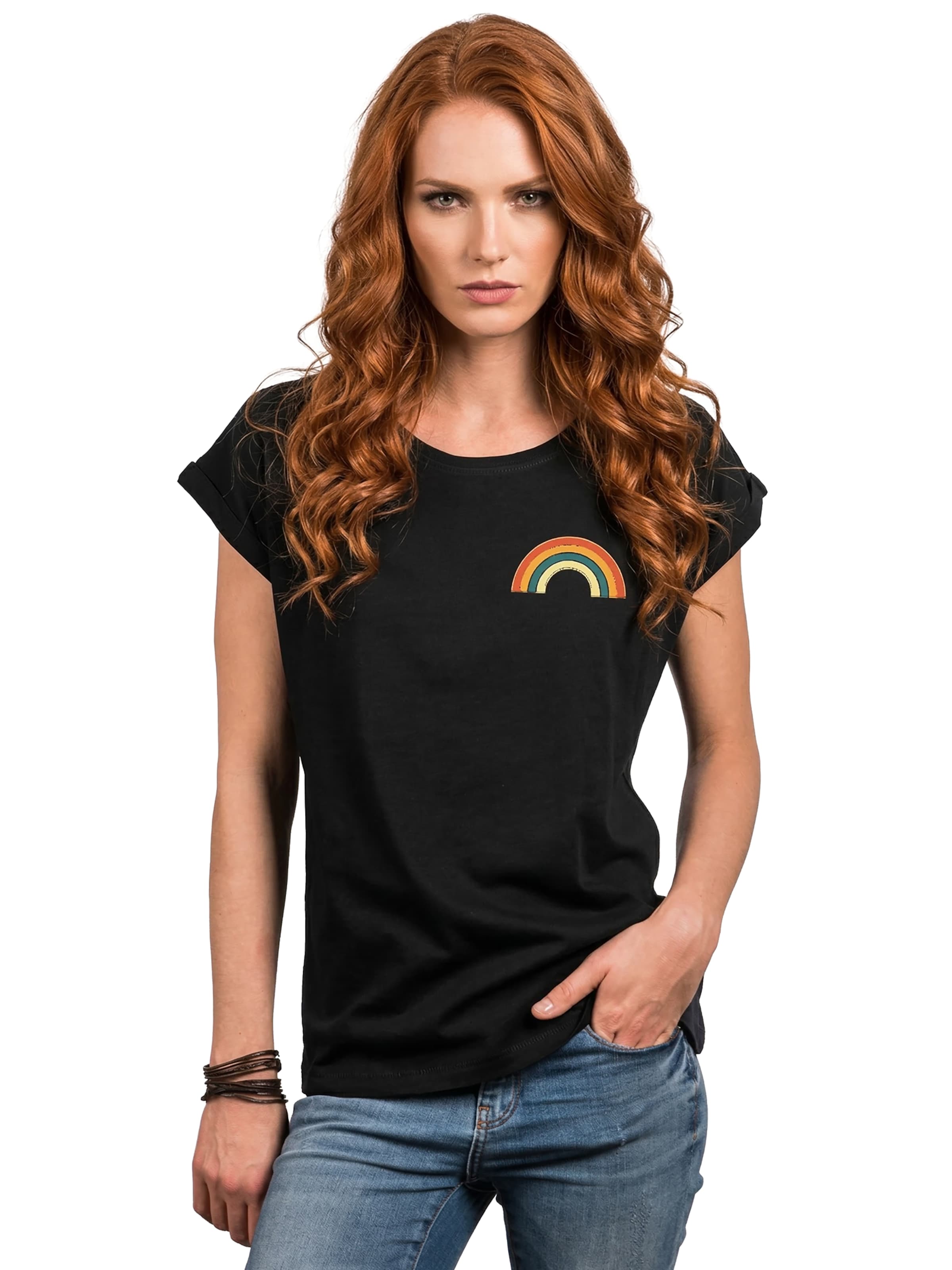 MAKAYA Shirt 'Rainbow' in Black: front
