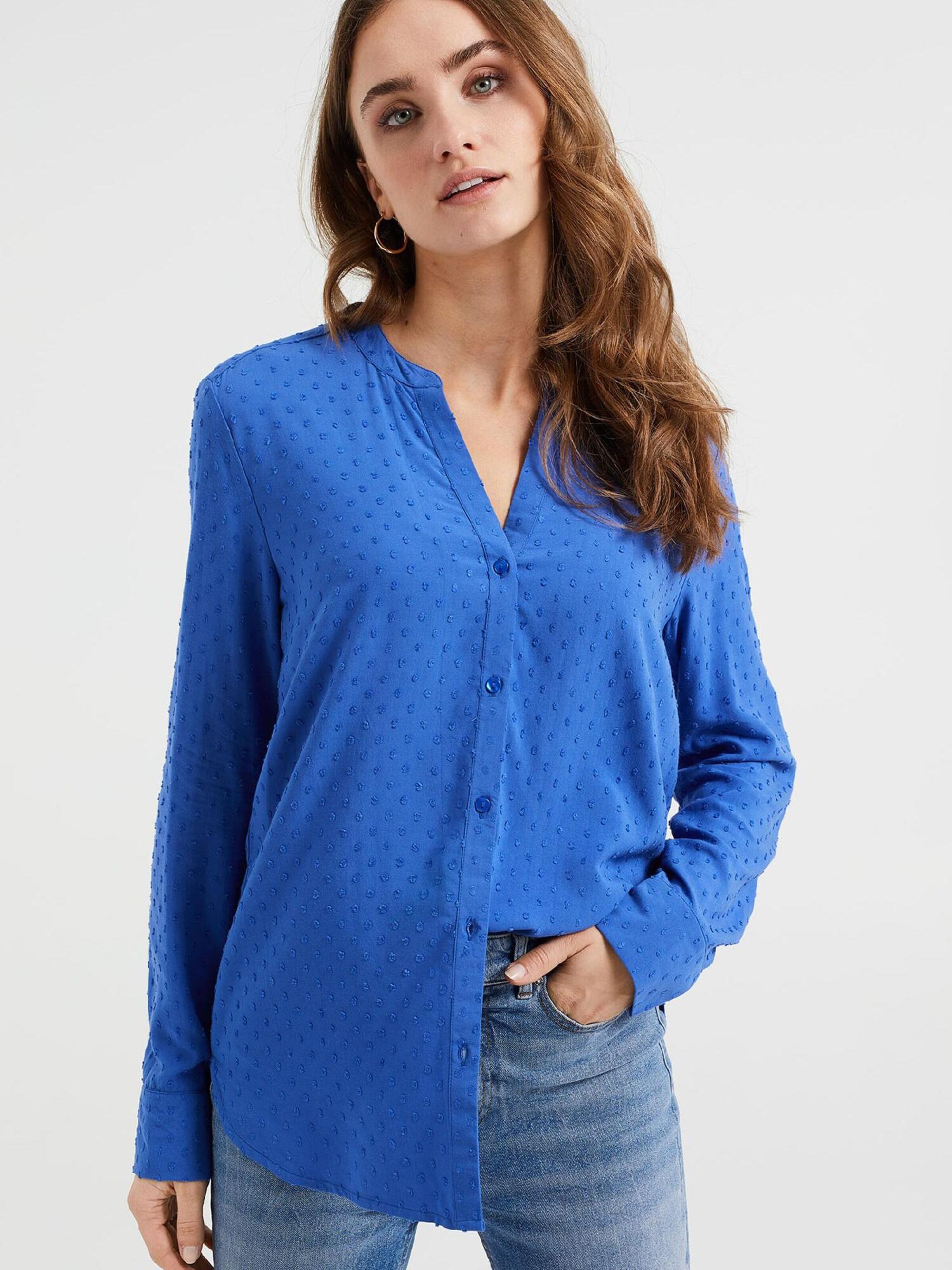 Frauen Große Größen WE Fashion Bluse in Blau - NR45380 Frauen Große Größen WE Fashion Bluse in Blau - NR45380