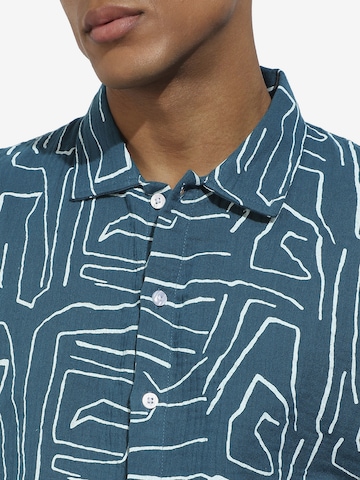 Campus Sutra Regular fit Button Up Shirt 'Luis' in Blue