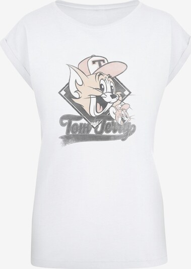 ABSOLUTE CULT T-shirt 'Tom and Jerry - Baseball Caps' en beige / anthracite / rose pastel / blanc, Vue avec produit
