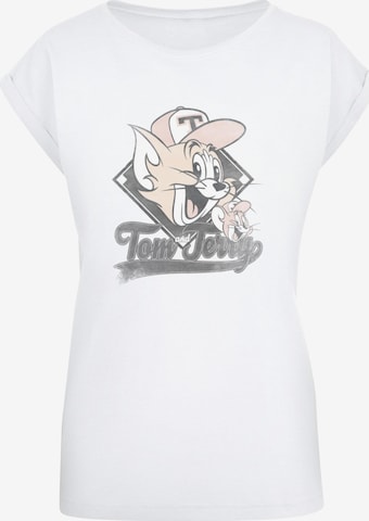 ABSOLUTE CULT T-Shirt 'Tom and Jerry - Baseball Caps' in Weiß: Vorderseite