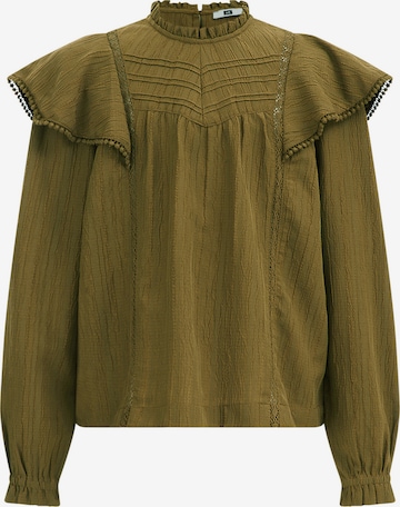 WE Fashion Blouse in Groen: voorkant