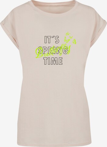 Merchcode Shirt 'It´s Spring Time' in Beige: front