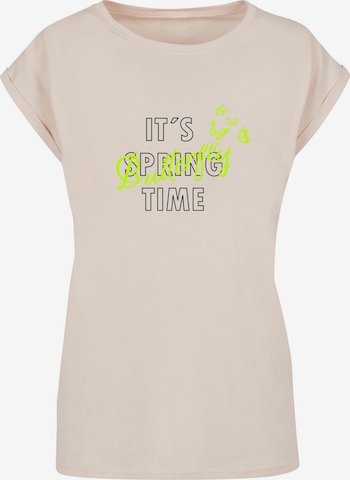 T-shirt 'It´s Spring Time' Merchcode en beige : devant