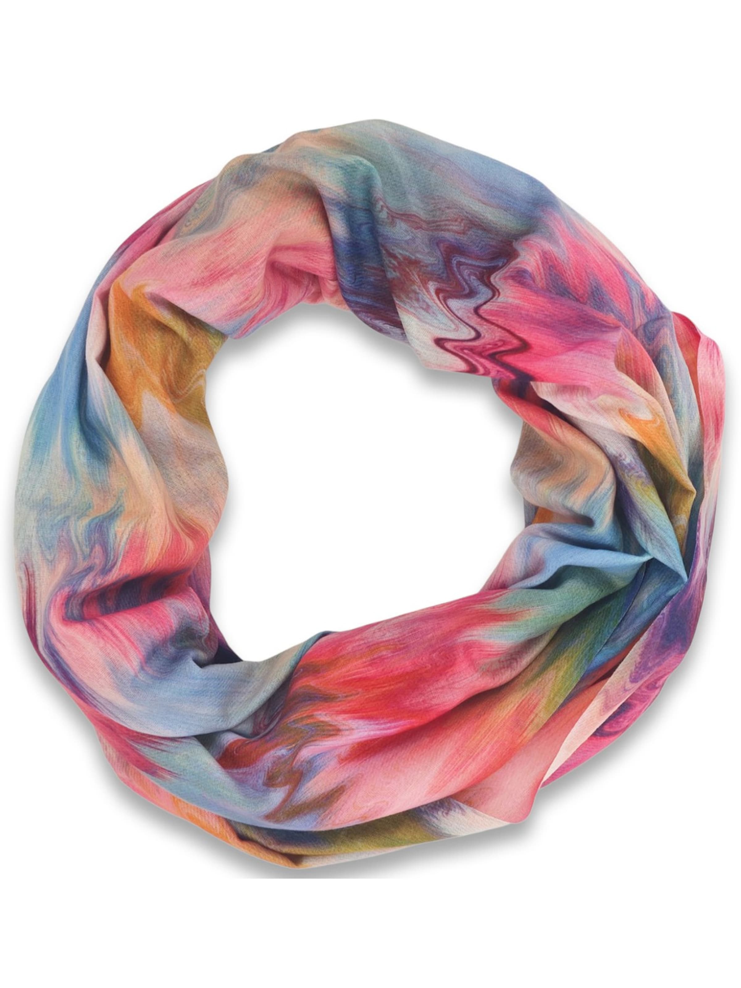 styleBREAKER Schal 'Loop Schal mit Aquarell Wellenmuster'‌‌‌ in Mischfarben: Vorderseite