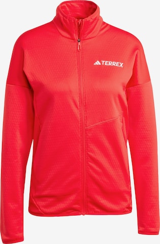 Veste en polaire fonctionnelle 'Xperior' ADIDAS TERREX en rouge : devant