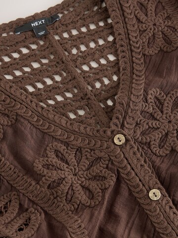 Next Gebreid vest in Bruin