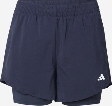 ADIDAS PERFORMANCE Workout Pants 'Aeroready Minimal Two-In-One' in Blue: front