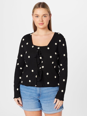 ONLY Curve Knit Cardigan in Black: front
