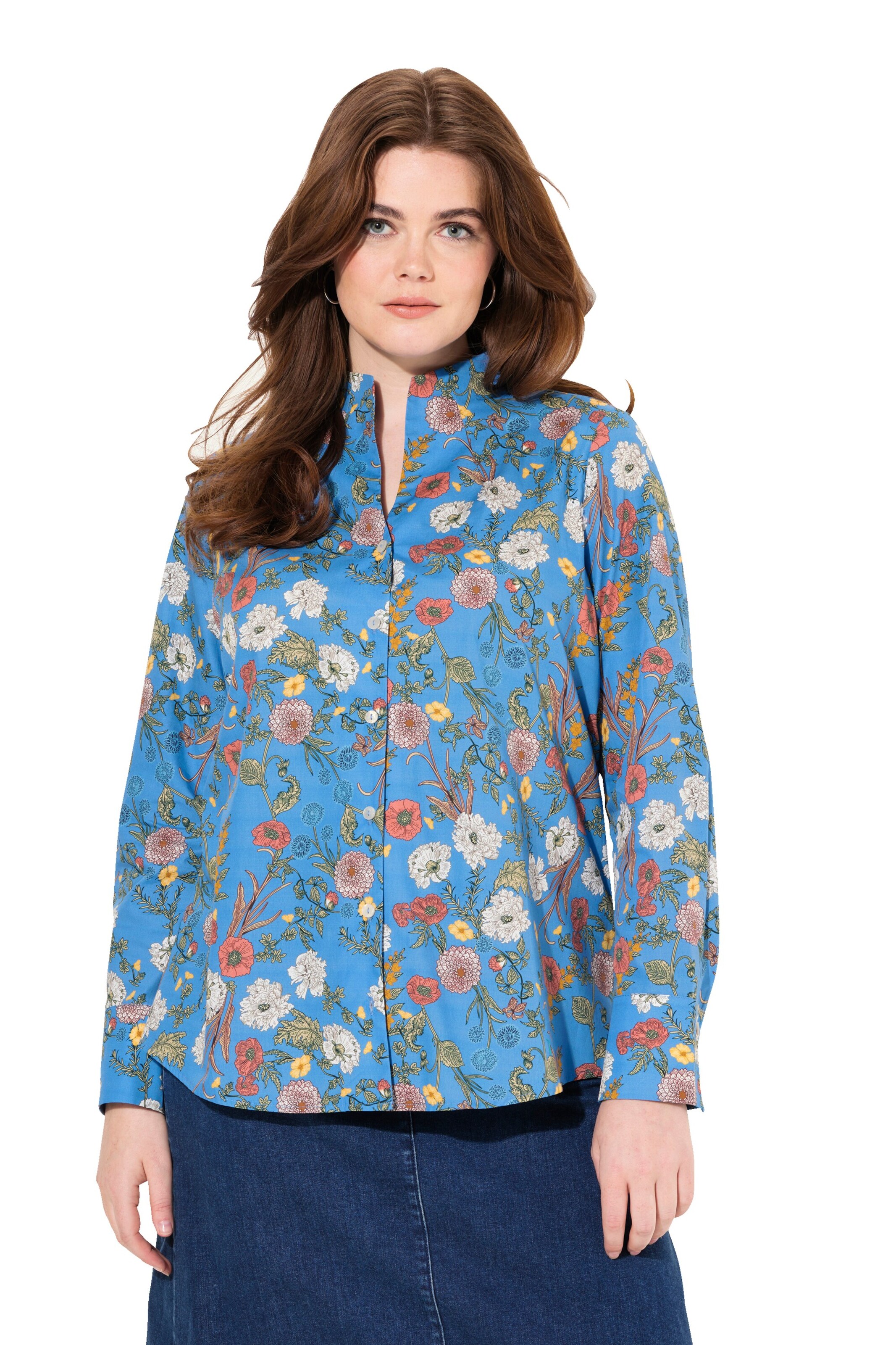 Ulla Popken Blouse in Blauw: voorkant