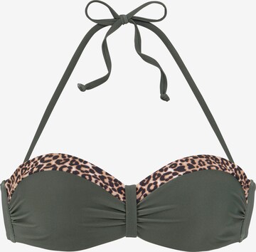 LASCANA - Bandeau Top de biquíni em verde: frente